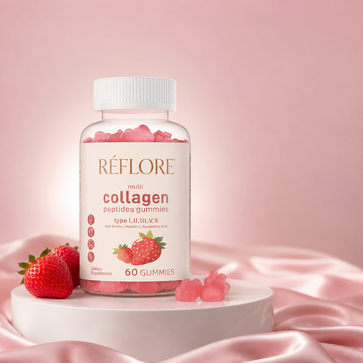 Réflore™ Multi-Collagen Gummies for Perimenopause Skin