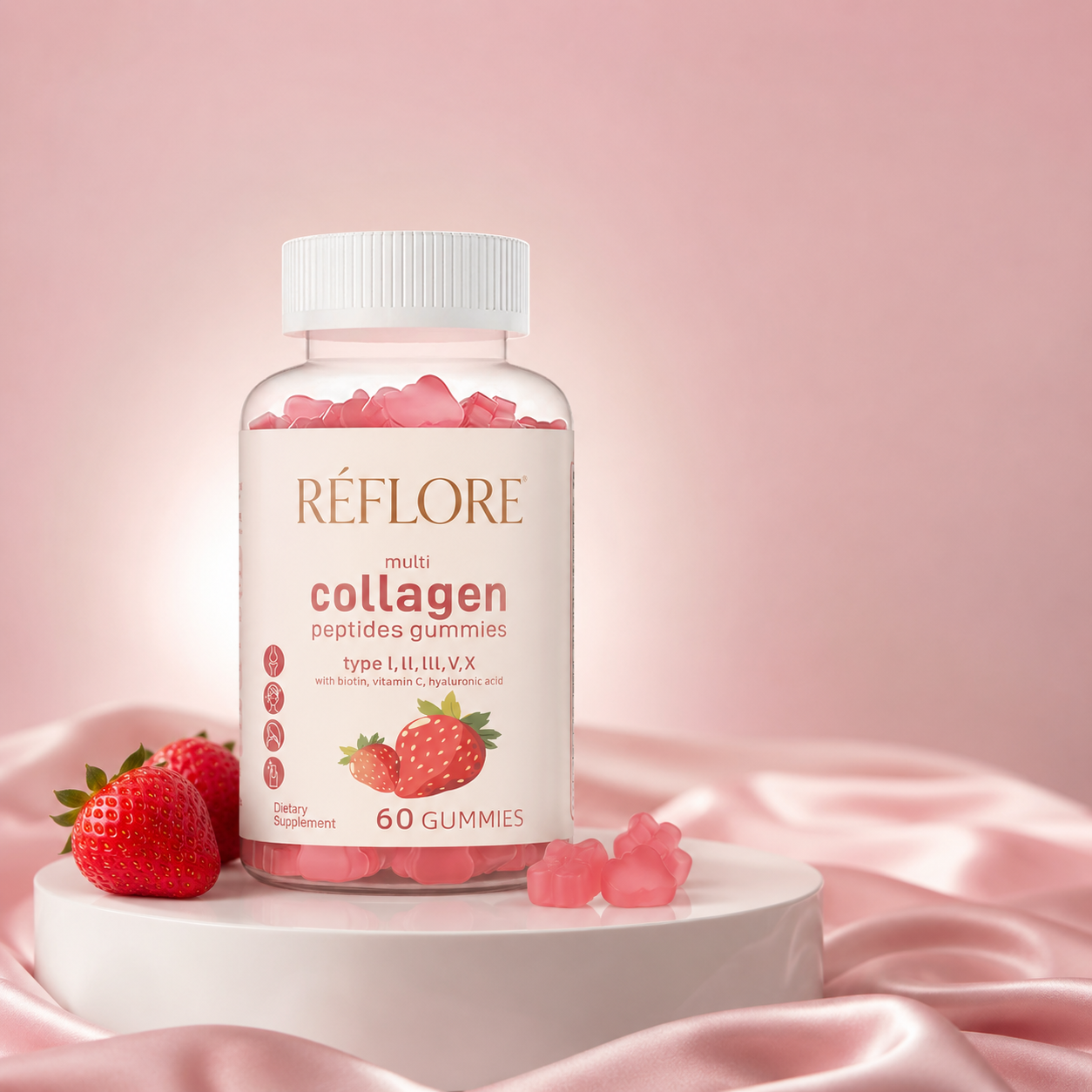 Réflore™ Multi-Collagen Gummies for Perimenopause Skin