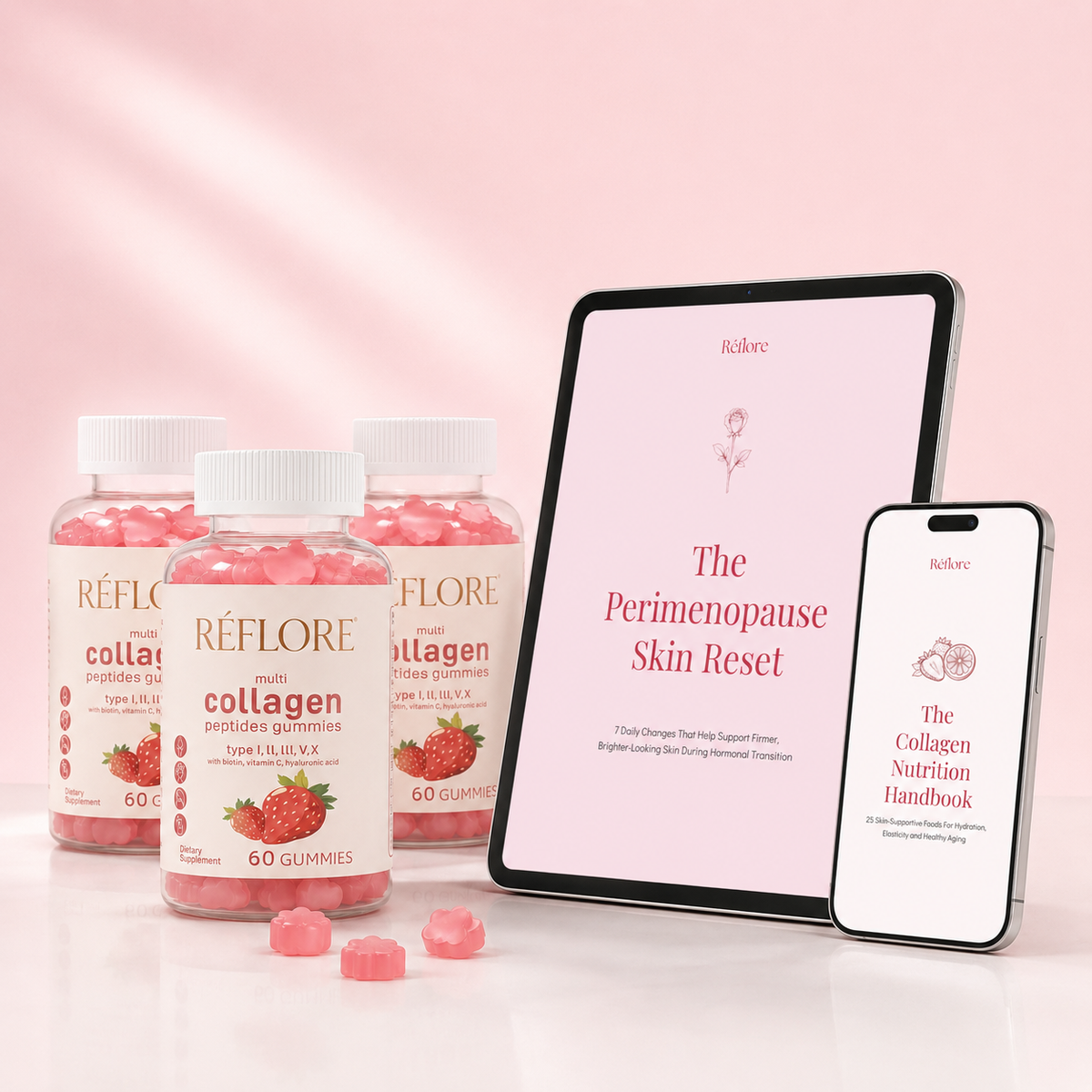 Réflore™ Multi-Collagen Gummies for Perimenopause Skin
